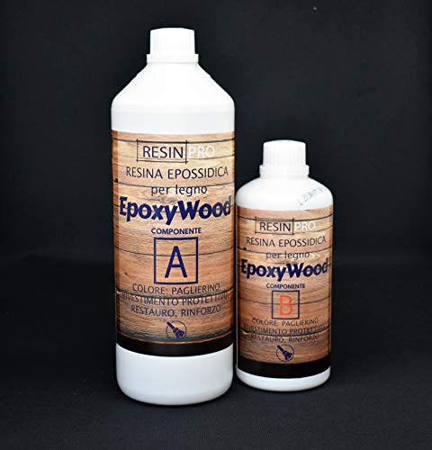 Resin Pro EPOXYWOOD 1.5 KG Resina Epossidica per Legno - Rivestimento protettivo, Restauro, Rinforzo