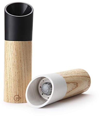 UTHANDO & PASSION Salz- und Pfeffermühle aus Holz (2er-Set) - Stufenlos verstellbares Keramikmahlwerk
