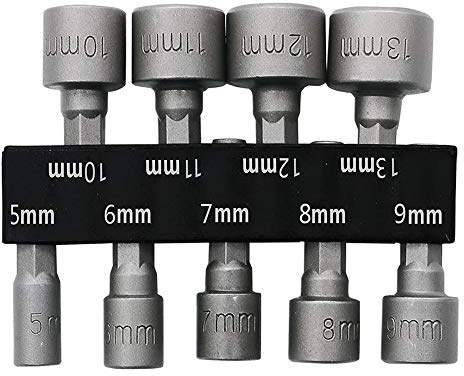 5-13 mm Hex Shank Nut Setter Driver, Drill Bit Set Powerful Socket Combination Quick Change Metric Nut Driver Set 9 Pcs Impact Driver Bit Set