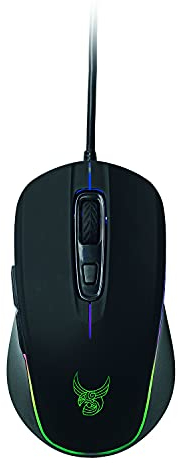 L33T Gaming E-Sports TYRFING, mouse ottico da gioco, mouse per computer, 6 tasti, 10000 DPI, fino a 20 milioni di clic, illuminazione RGB, porta USB HQ, per mancini, alloggiamento ultra rigido in ABS