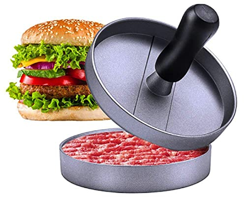 Burger Press ideal for BBQ - Hamburger Patty Maker, Aluminium Weight Grill Meat, Non-stick Burger Mould, Burger Machine