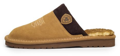 ARIAT Men’s 2842 Silversmith Outdoor Indoor Western Suede Foam Cushioned Square Toe Slipper, Chestnut/Chocolate, 13