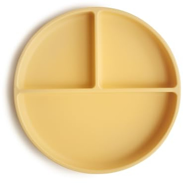 mushie Platos de Silicona para Niños | con Ventosa Antideslizante | Accesorios de Aprendizaje para Bebés y Niños Pequeños | Sin BPA | Resistente al Lavavajillas y al Microondas | Daffodil