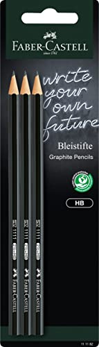 Faber-Castell 111182 - Blíster de 3 Lápices de Grafito - HB Negro