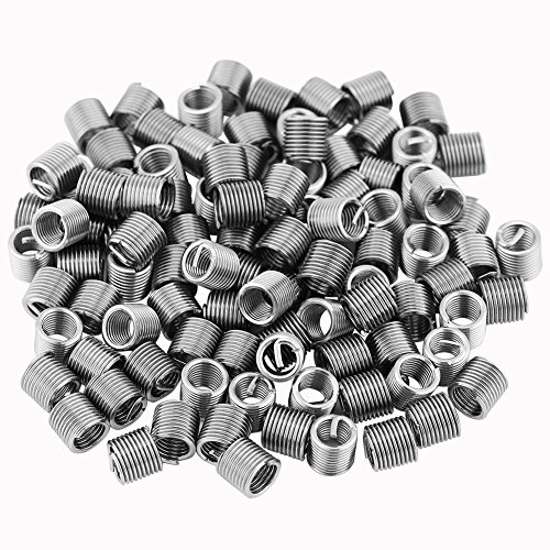 bussole filettate, adattatore filettato a vite, 100 pezzi Kit assortimento di inserti per riparazione filettatura manicotto in filo di acciaio inossidabile 304 M5x0.8x2d per viti spelate