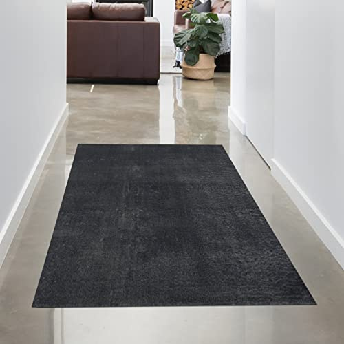 CARPETIA Weicher Teppich Uni Waschbar rutschfest Grau Anthrazit 80x150 cm | Weich, waschbar, rutschfest, formstabil und allergikerfreundlich, OEKO-TEX geprüft, für Wohn-, Schlaf- & Badezimmer