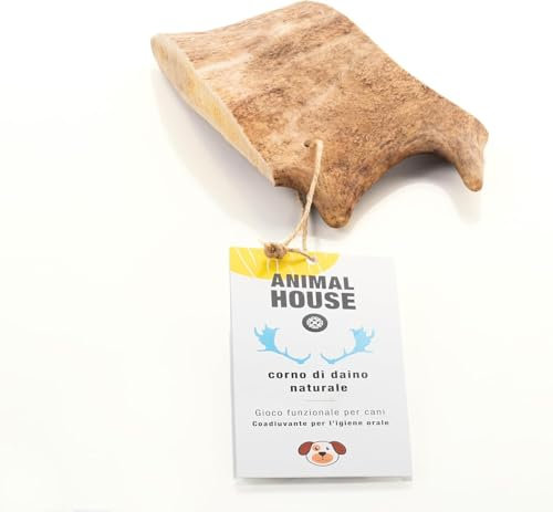 Animal House Corna di Daino per Cani, Masticativo Naturale al 100%, Rafforza Igiene Orale, Resistenti e Duraturi, Disponibili in tutte le taglie (M)