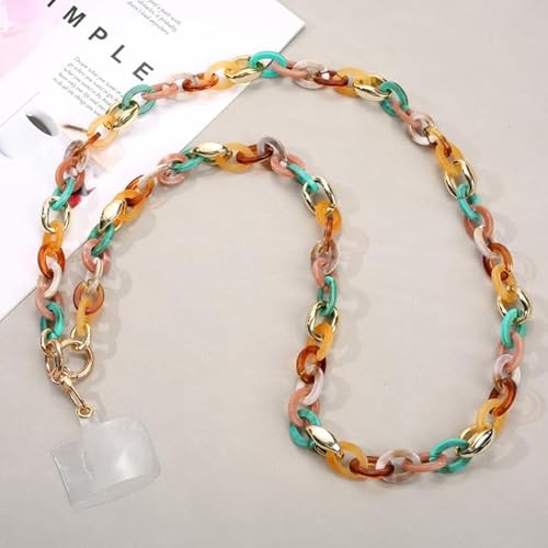 QIUMING 1 pièces Mode 120 cm téléphone Sangle Long Style Acrylique incliné Suspendu bandoulière téléphone chaîne Femmes Anti-Perte téléphone Portable Bijoux Accessoire