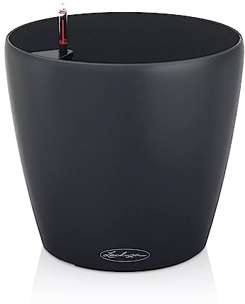 LECHUZA-Pflanzgefäß Classico Color ECO 43 Dunkelgrau | Pflanzgefäß mit Bewässerungssystem und Wasserstandsanzeiger|aus 100% recyceltem Kunststoff | Matte Oberfläche | Ø 42 x 39,5 cm | 18945