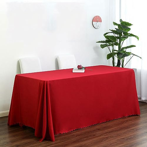 Mateju Tischdecke Abwaschbar Gartentischdecke, Indoor Outdoor Tischdecke Eckig Tischdecken Tischtuch, Polyesterfaser Tisch Schutz für Geburtstag Hochzeit (200x280cm,Weihnachtsrot)