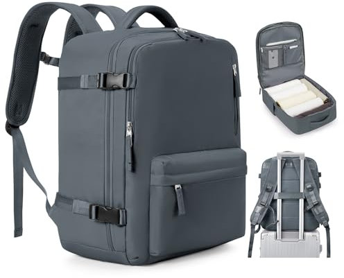 Zaino Bagaglio a Mano Borse da Cabina per Easyjet 45x36x20 Zaino Aereo Zaino da Viaggio donna con porta ricarica USB, Borsa da Viaggio aereo Zaino Computer Impermeabile Casual Daypack,Z7-Blu grigio