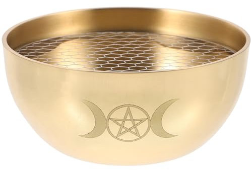 Bol Délicat en Laiton Doré, Rond, au Motif Créatif, Style Rétro