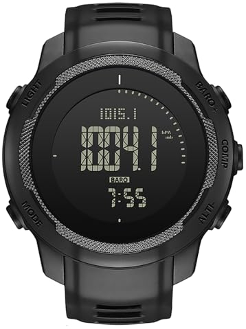 Militär Uhr Kompass Höhenmesser Barometer Outdoor Herrenuhr Digital Armbanduhr Herren Digitaluhr Sport Junge Robuste Military Tactical Watch Schrittzähler ohne app und Handy 5 ATM Wasserdicht