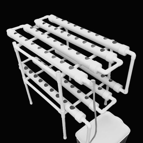 Kit de culture hydroponique à 2 couches avec 72 sites de plantation en PVC - Système de culture sans terre avec pompe à eau - Kit de culture hydroponique pour la culture de légumes et de fruits sur