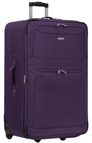 ARIANA® Lightweight Luggage Trolley Expandable Suitcase Travel Bag - RT42 (Purple, 29 Large)