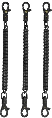 PATIKIL Llavero Retráctil de Muelles En Espiral Negro 3 Piezas
