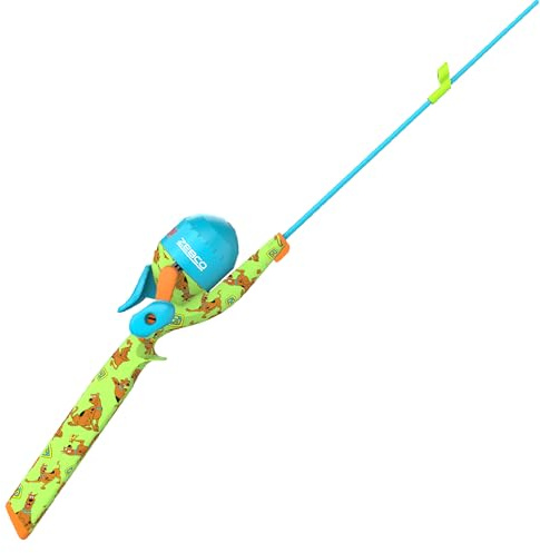 Zebco Youth Scooby Doo Floating Spincast Reel and Fishing Rod Combo, 29-Inch Fiberglass Rod, Light Power, Moderate Action, Size 20 Reel, Green