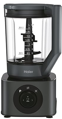 Haier Robot Blender Multifonction I-Master Serie 7, 6 Programmes Auto : Hacher, Mixer, Glace pilée, Crémer, Pétrir et Pré-nettoyer, 10 Vitesses, Pulse, Bol 2L, Hachoir, Bouteille Perso, 1200W, Gris