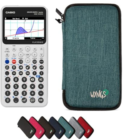 Casio Graph Math+ inkl. WYNGS Schutztasche Türkis - Grafikrechner - Basic Set
