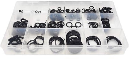 ZSjing 200-teiliges Gummi-O-Ring-Dichtungsset, Nitrilkautschuk, Hochdruck-O-Ringe, NBR, Wasserhahn-Abdichtung, Ventil-O-Gummiringe-Set(200pcs-Rubber O)