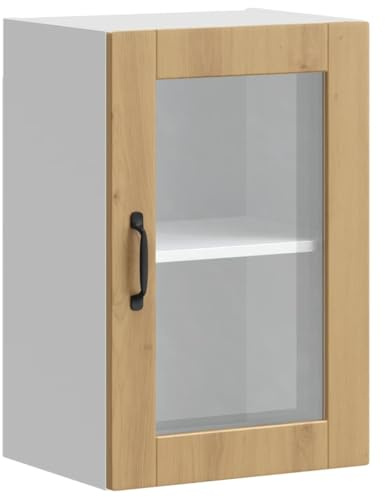 vidaXL Küchen-Hängeschrank mit Glastür Porto Artisan-Eiche