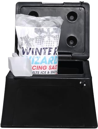 30L Heavy Duty Mini Grit Bin with Salt and Scoop Lockable Cabinet