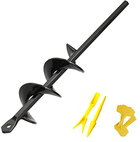 IHVBRHHM Erdbohrer zum Pflanzen, 1,6 x 9 Zoll, Lochgräber für jeden Sechskant-Antriebsbohrer, Garten-Bohrer, Spiralbohrer für Sand/nassen/trockenen Boden…