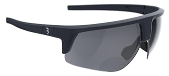 BBB Cycling Fahrradbrille Bifokale Sportbrille Radsport-Sonnenbrille mit Leseteil für Weitsichtige Sehstärke Herren und Damen 100% UV-Schutz Rennrad & MTB Comet Reader Matt Schwarz +2.0 BSG-76