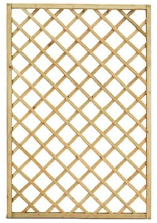 Pannello Grigliato in Legno 120x180 cm Alawa | Maglia Diagonale 11x11 cm | Impregnato in Autoclave | Cornice 4,5x4,5 cm | Made in Italy | Recinzione Giardino o Frangivista