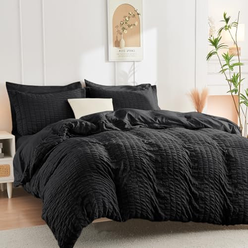 MUXHOMO Juego de edredón individual XL de 5 piezas, cama de sirsaca en una bolsa, tamaño individual XL, juego de ropa de cama de lujo para todas las estaciones con edredón, sábana encimera, sábana