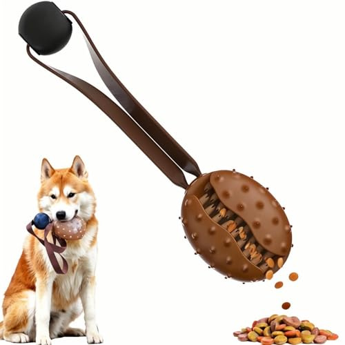 Hundespielzeug Juguetes para Perros Juguete Interactivos para Perros, Dispensador de Comida Pelotas para Perro, Masticables Juguetes para Perros Grandes y Medianas (Marrón)