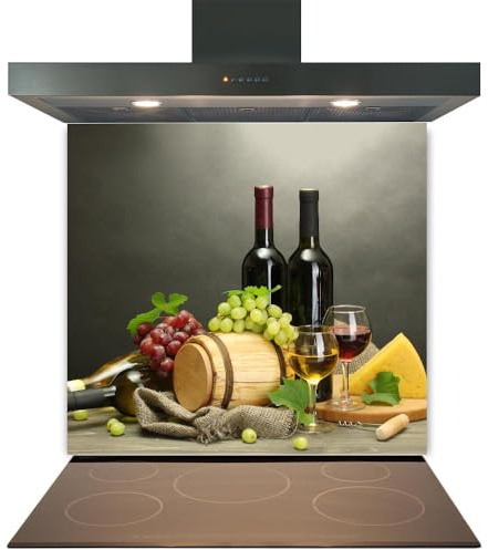 Glass Kitchen Splashback Panel – Design 2032, 60x60cm, 6mm Toughened Heat Resistant Tempered Glass Hob Backsplash with Polished Edges, Easy Clean Cooker Wall Protector for Modern Kitchen Cooker & Hob