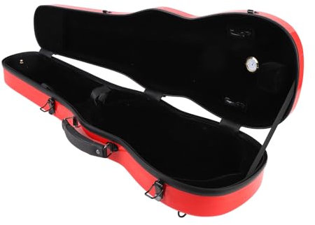 Fafeims Étui de Stockage de Violon, Casse de Violon en Fibre de Carbone 4/4 avec Jauge d'humidité et Bretelles Détachables, étui de Voyage à L'amortisseur Léger pour les Musiciens