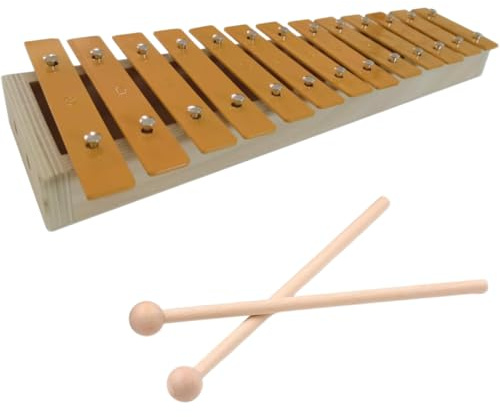 summvox Xylophon mit 13 Tasten, niedliches Glockenspiel, Metalltasten, Percussion, Rhythmus, Hand-Musikinstrument mit 2 Schlägeln für Anfänger und Musikerziehung