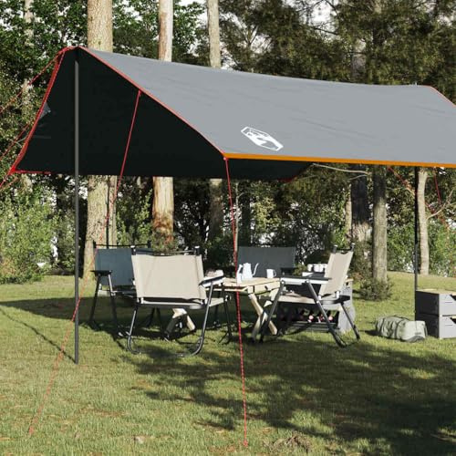 HaoChrymec Tarp Orange mit Wasserdichtem Polyester, Multifunktional, Leicht und Tragbar, Zelt Regenschutz, Sonnensegel Camping, Camping Plane, 460 x 305 x 210 cm
