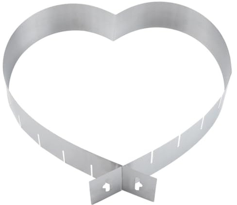Gatuida Heart-Shaped Adjustable Stainless Steel Mousse Ring Baking Mold Professional Non-Stick Cake Baking Supply for Wedding and Household Use