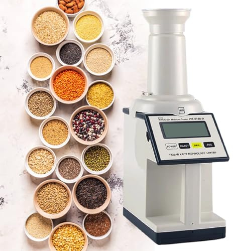 XEEAOFE Misuratore di umidità Portatile per Cereali, Misuratore di umidità per 14 Cereali con Lettura Digitale Retroilluminata, Misuratore di umidità per Grano, Soia e Altro