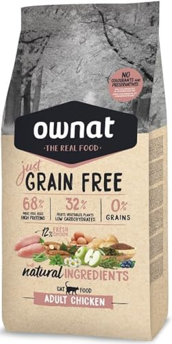 Optima Ownat Just Grain Free pienso para Gatos Adultos Pollo 8 Kilos (8 Kilos)