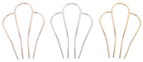 TOPBATHY 3 Pezzi Forcine Capelli Metalliche Forcella U Stile Francese Fermagli Laterali per Acconciature Eleganti da Donna Accessori per Chignon Matrimonio e Feste Colori Oro Rosa Oro