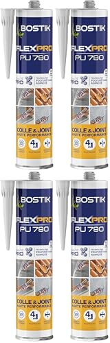Bostik Mastic Colle Flexpro PU 790 – Colle et Jointe Tous Matériaux – Multi-Usages – Intérieur/Extérieur et Milieux Humides – Formule Polyuréthane Haute Performance – Couleur : Blanc – 300 ml