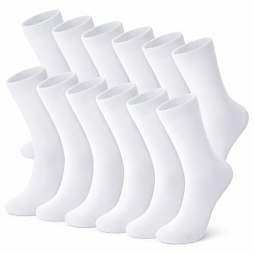 Halinuia 6 Paires Chaussettes Homme En Coton 40‑46 (Blanc)