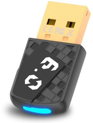 Bluetooth 6.0 Adaptador USB Dongle para PC para Windows 11/10/8.1, USB Bluetooth Adaptador para ratón, teclado, auriculares, gran alcance, baja latencia