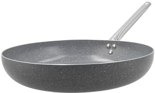 H&H Padella Heritage 34 cm – Alluminio con Rivestimento Antiaderente in Ceramica – Adatta a Tutti i Piani Cottura, Incluso Induzione – Manico Ergonomico e Resistente