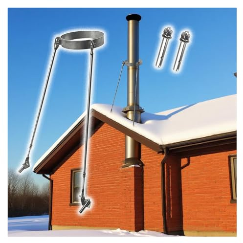 Stove Pipe Support Bracket for Stability, Extended Roof Bracket Kit, Chimney Pipe Support Bracket for Secure Installation