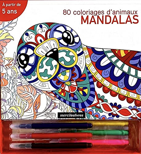 Coffret Mandalas: 80 coloriages d'animaux. Avec des feutres