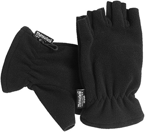 Harrys-Collection Gefütterter Fleecehandschuh mit Thinsulate ohne Finger, Farben:schwarz, Handschuhgröße:L/XL