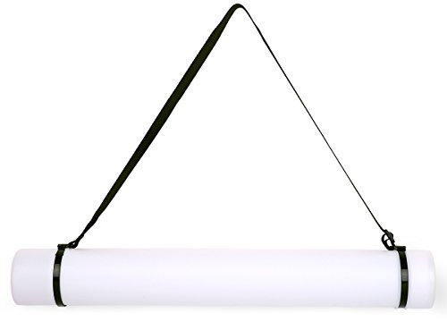 TRANSON Robuste Posteraufbewahrungsröhre mit Riemen, 61 - 101,6 cm, ausziehbar für Baupläne, Kunstwerke, Karten, Poster, Farbe: Weiß