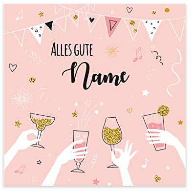 Herz & Heim® Party-Flaschenetikett mit Namen des Geburtstagskindes 24 Stück