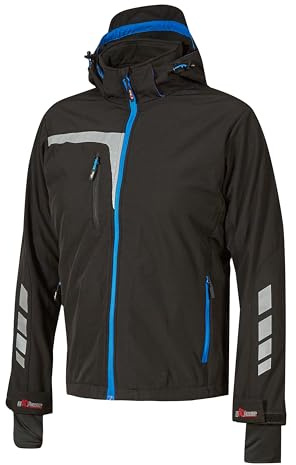 U-Power Workwear Quick, giacca da lavoro impermeabile e antivento, giacca elasticizzata Soft Shell a maniche lunghe, zip intera, con cappuccio