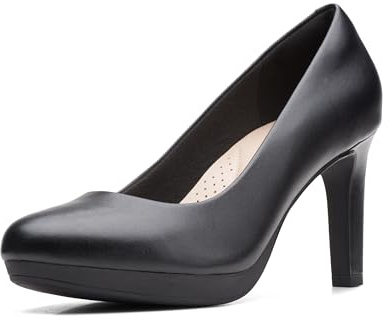 Clarks womens Ambyr Joy Pump, Black Leather, 5.5 US